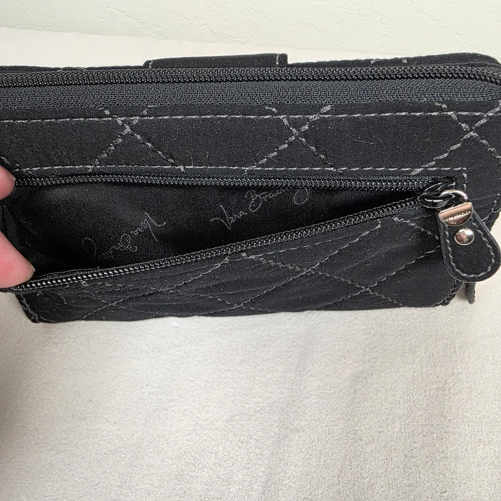 Vera Bradley Black Quilted Turn Lock Wallet Organizer - Picture 7 of 10